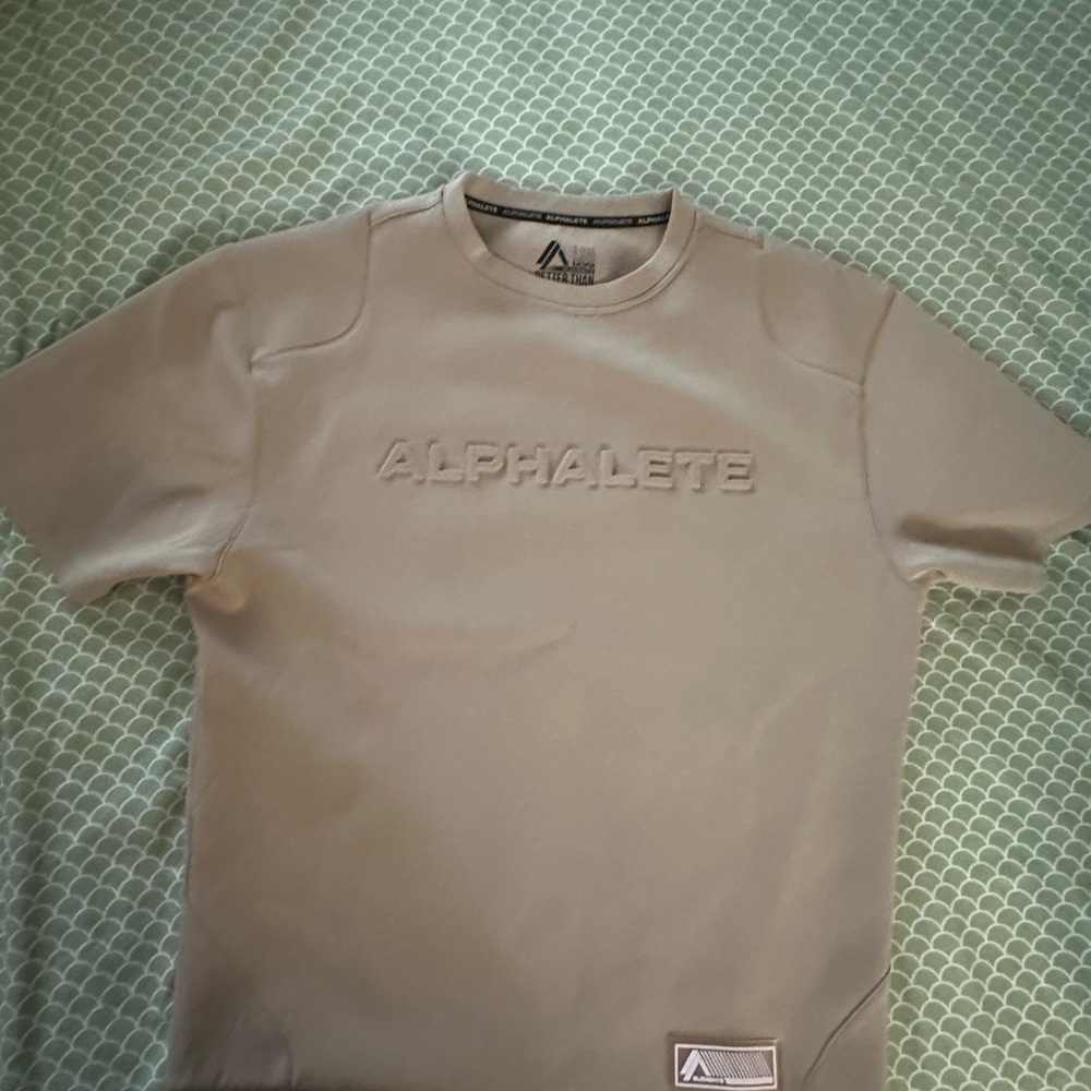 Alphalete Men's Tan Short Sleeve Sweater